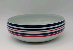 Block Hearthstone China Chili 8-in Serving Bowl Portugal Blue Red White Striped
